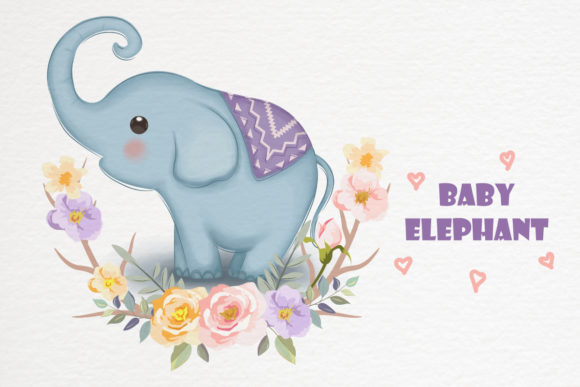 Cute Baby Elephant Clipart for Creative Projects