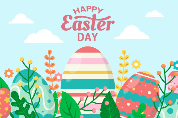 Flat Happy Easter Day: A Versatile Design Resource for Creative Projects