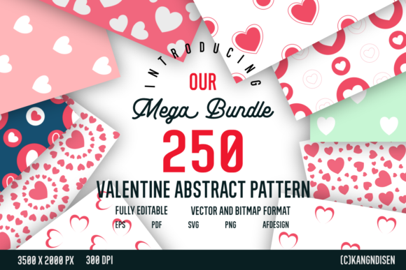 MEGA BUNDLE VALENTINE ABSTRACT PATTERN: A Versatile Resource for Creative Professionals