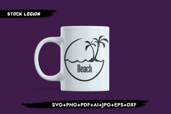 Palm Tree Beach Design Cut Files