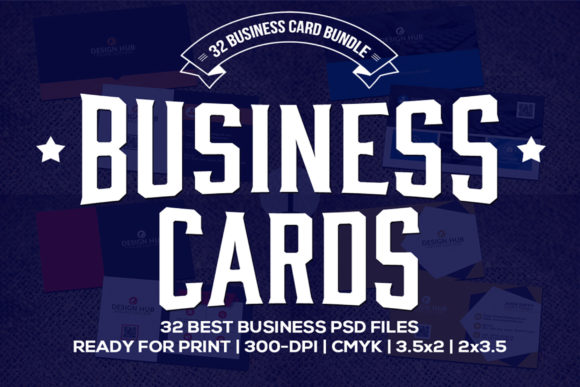 Professional 32 Business Cards Bundle – CMYK Color Mode, 300 DPI Resolution, and Customizable Design