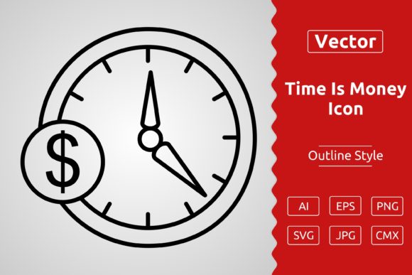 Vector Time is Money Outline Icon Design: Enhancing Creativity and Efficiency