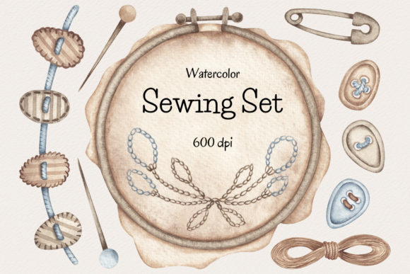 Watercolor Sewing Set for Creative Designers