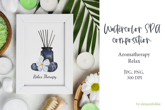 Watercolor Spa Composition Aromatherapy